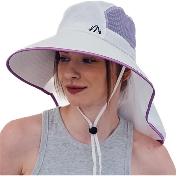 UV Sun Protection Hat Women Foldable Neck Flap Wide Brim Fishing hat - Picture 7 of 7